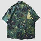 Camisa con pintura al óleo de flores